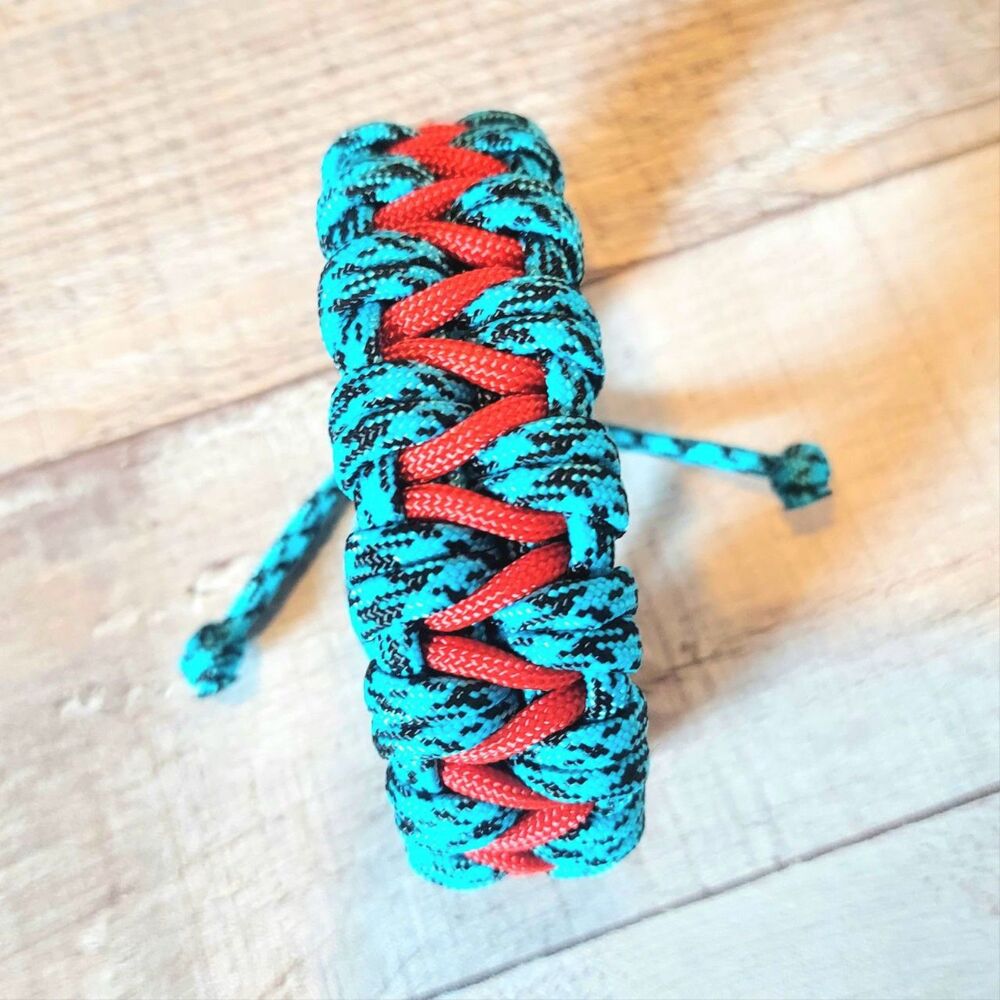 Handmade Paracord Bracelet Adjustable Blue Red Unisex